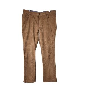 LL Bean Brown Corduroy Standard Fit Pants Stretch 502837 Caramel straight leg